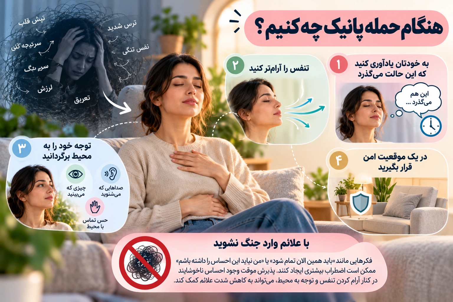 هنگام حمله پانیک چه کنیم و چگونه علائم را مدیریت کنیم